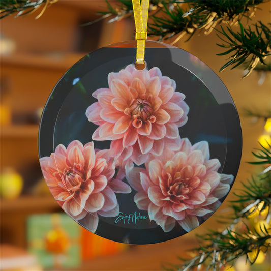 Whispered Petals in Twilight – Glass Ornament