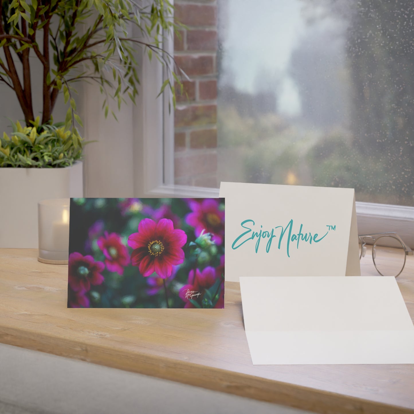 Heart of Dahlia Dreams – Nature-Inspired Greeting Card Set (30 Pack)