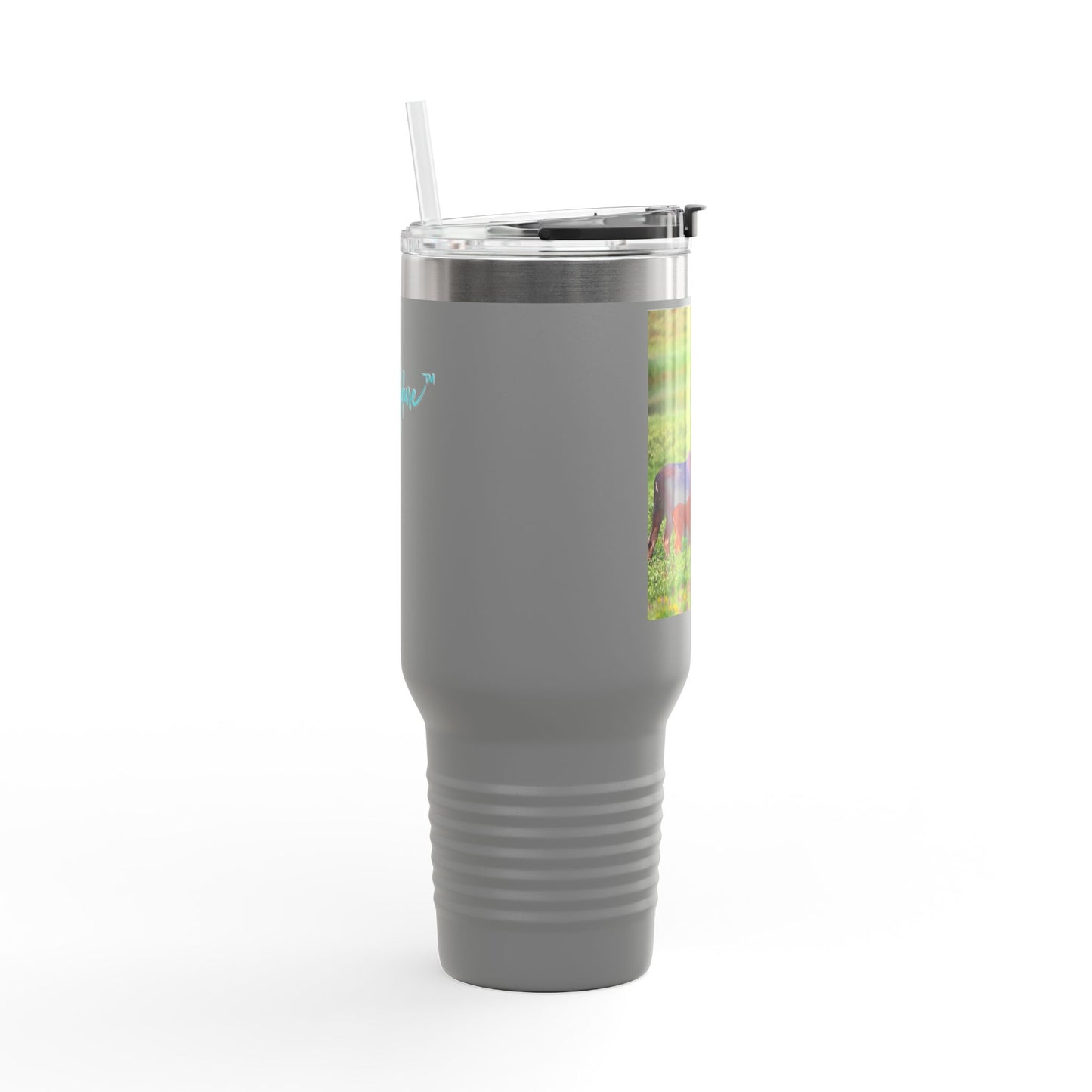 Moose with Baby 40oz Insulated Travel Mug with Handle | Nature Inspired Stainless Steel Drinkware | Enjoy Nature Collection