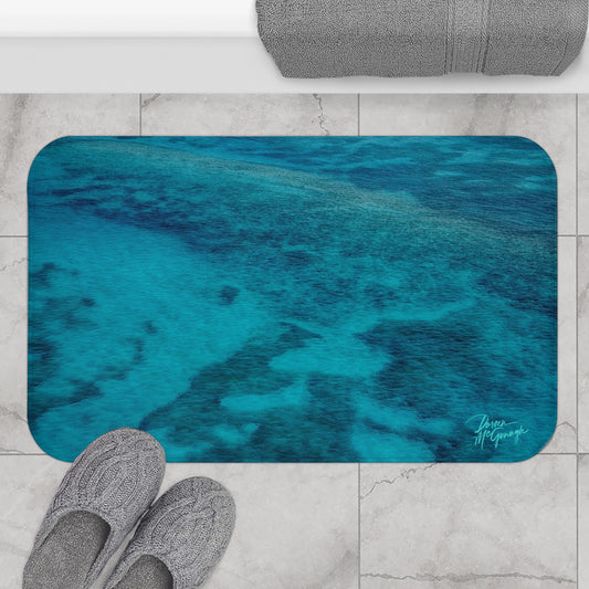 Fluid Currents of Ocean Depths — Coastal Memory Foam Bath Mat Enjoy Nature | Spirited Design Studio