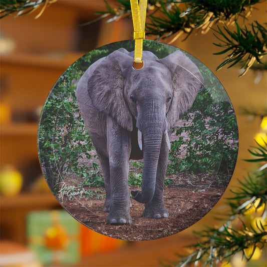 Elephant in Forest Glass Ornament | Nature Inspired Holiday Décor | Enjoy Nature Collection
