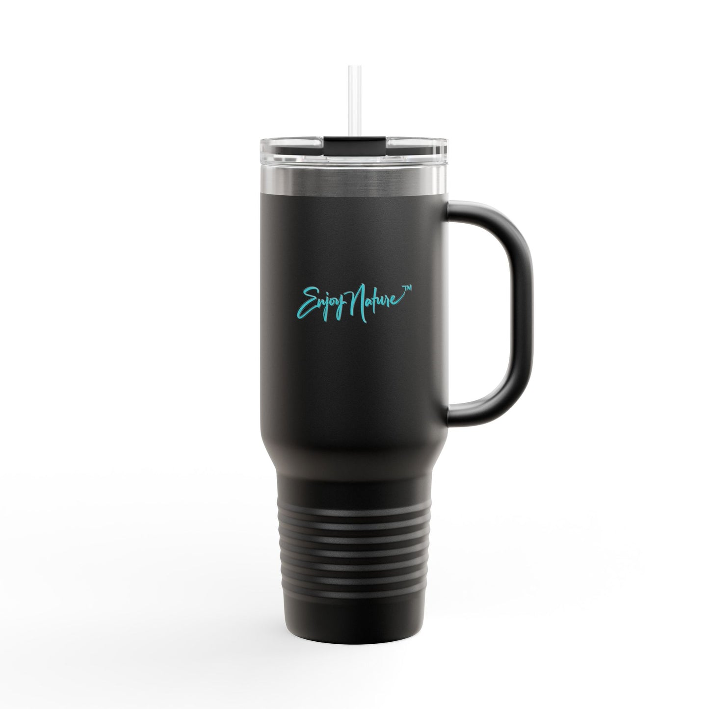 Blue Iris Floral Insulated Travel Mug – 40oz Stainless Steel Nature-Inspired Drinkware