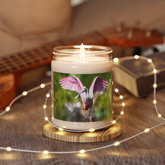 Pink Roseate Spoonbill Scented Soy Candle - 9oz Aromatherapy for Home Decor & Relaxation