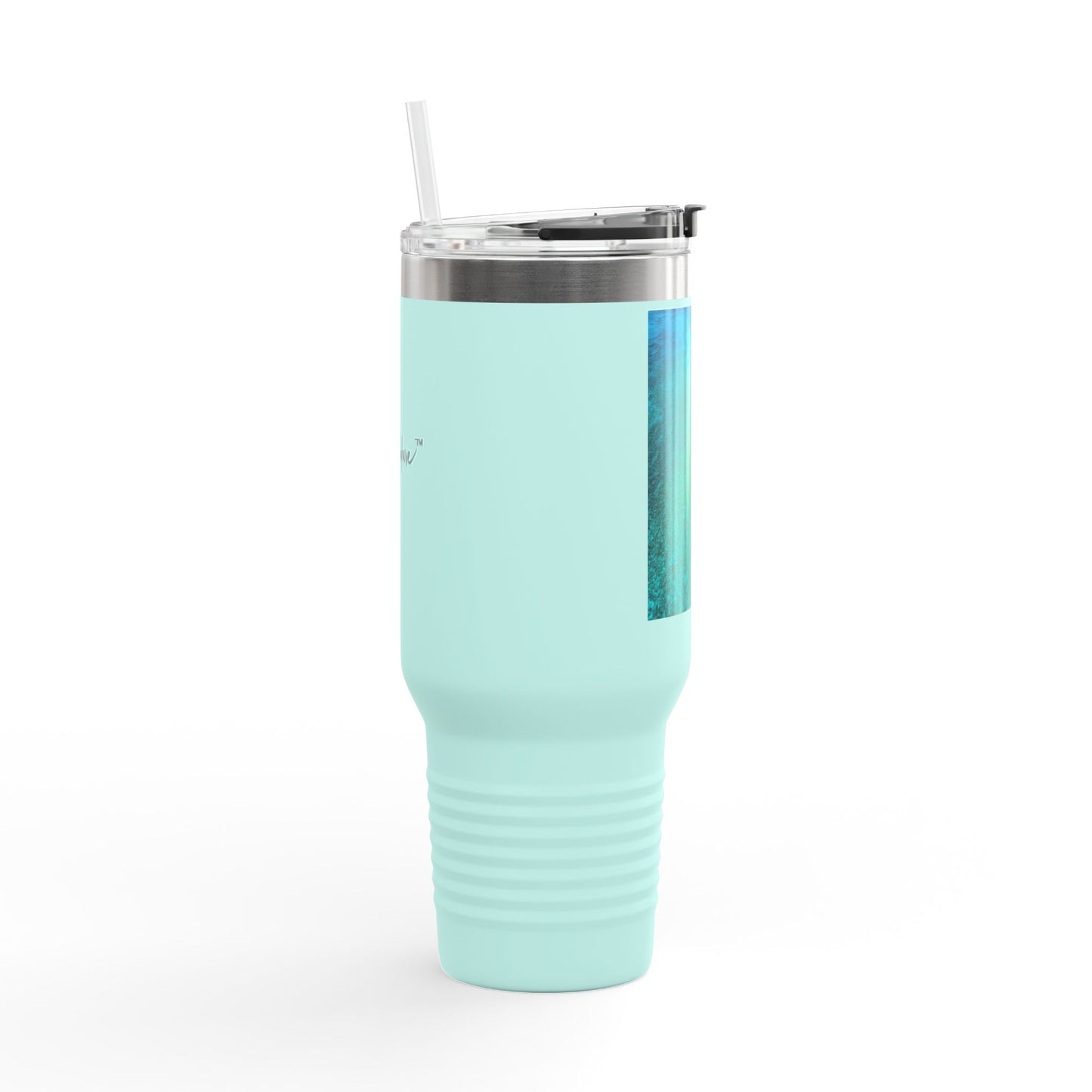 40 oz Insulated Travel Mug — Turquoise Ocean Enjoy Nature | Spirited Design Studio