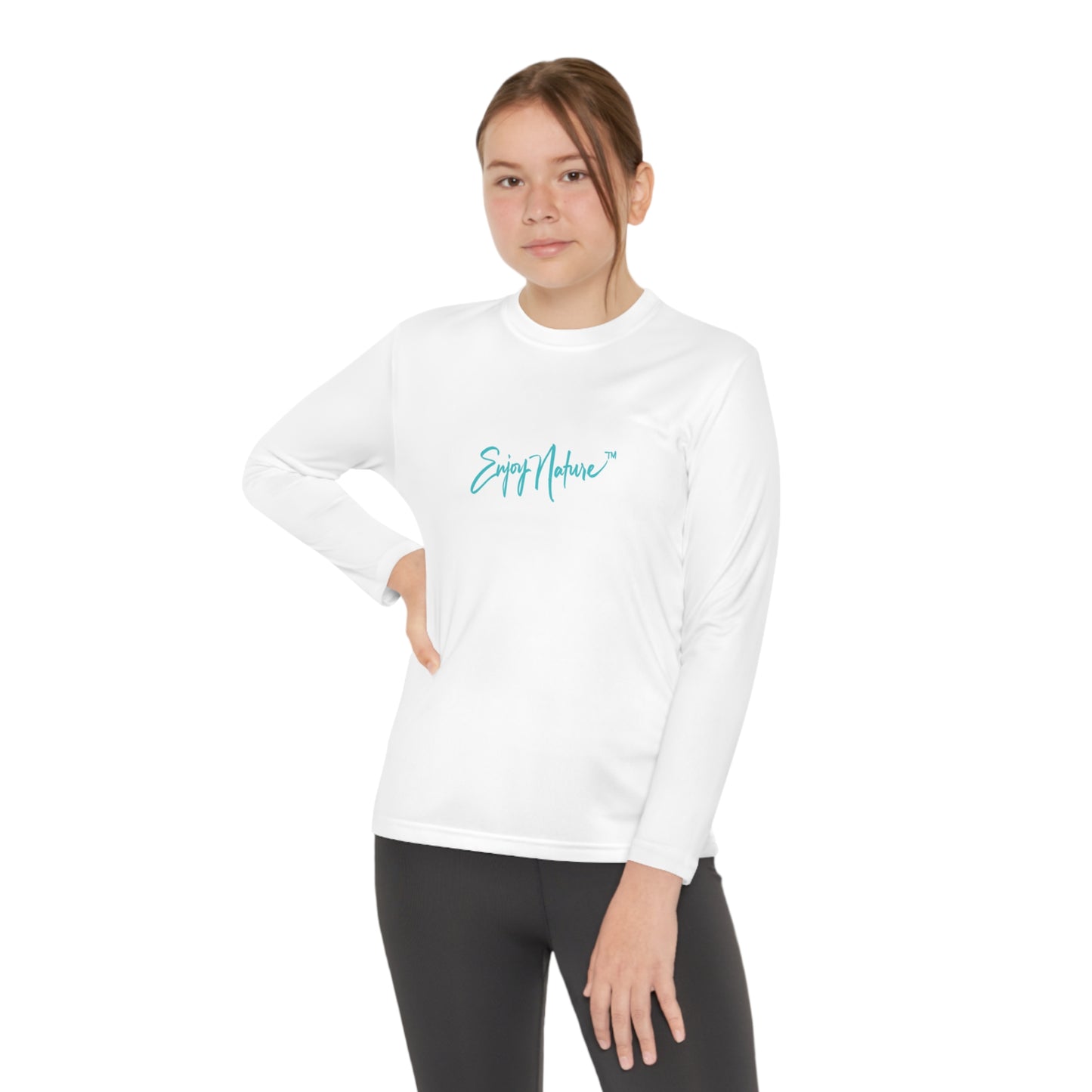 Youth Competitor Long Sleeve Tee with Elephant Baby in Forest by Enjoy Nature