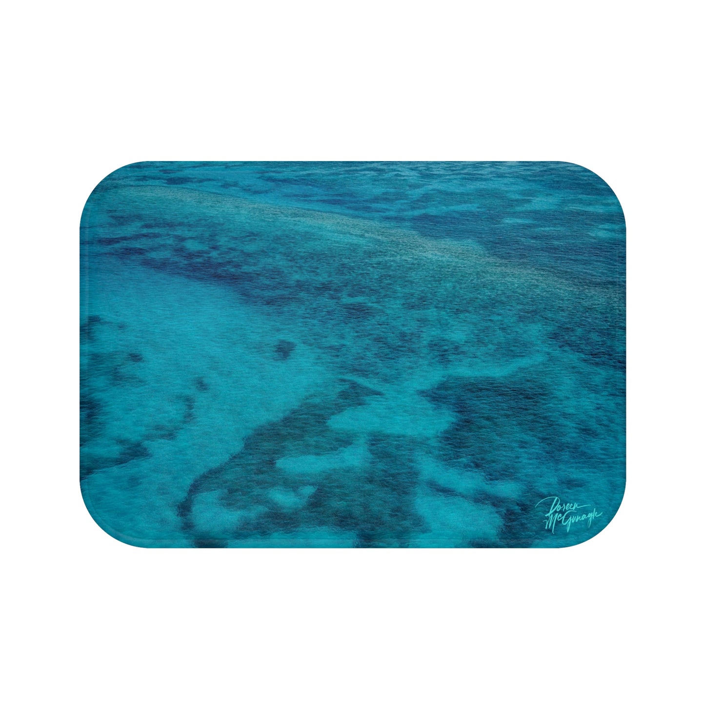 Fluid Currents of Ocean Depths — Coastal Memory Foam Bath Mat Enjoy Nature | Spirited Design Studio