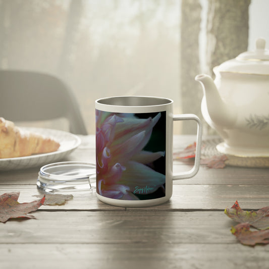 Veil of Cream and Blush – 10oz Insulated Coffee Mug