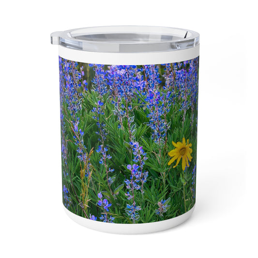 Wild Lupines with Solo Daisy 10oz Insulated Coffee & Tea Mug | Nature Inspired Stainless Steel Travel Cup | Enjoy Nature Collection