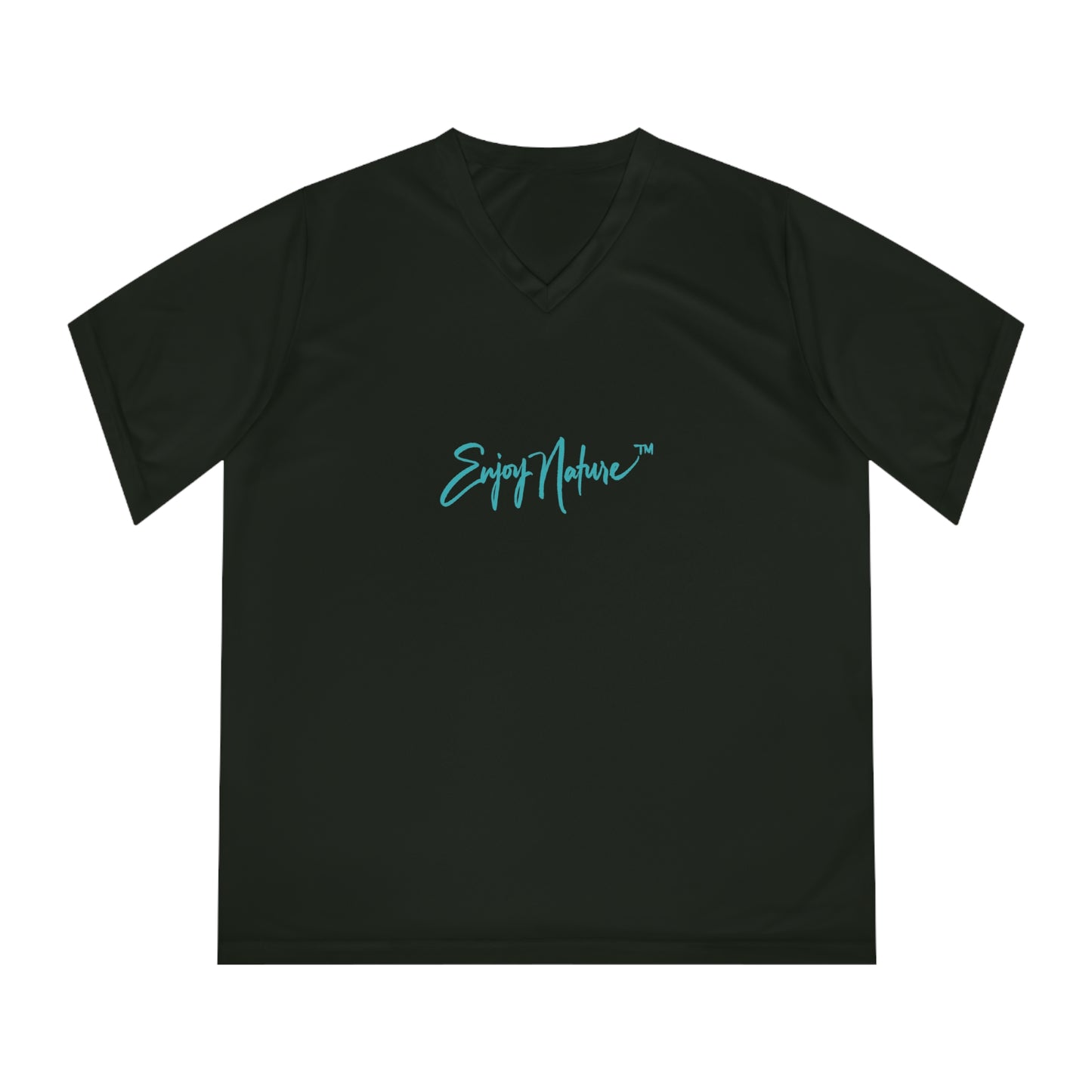 Enjoy Nature™ V-Neck Tee — Scenic Bird Fine Art Photography Performance Shirt | Scrub Jay