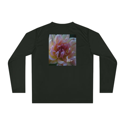 Unisex Performance Long Sleeve Shirt – Veil of Cream and Blush Dahlia Design