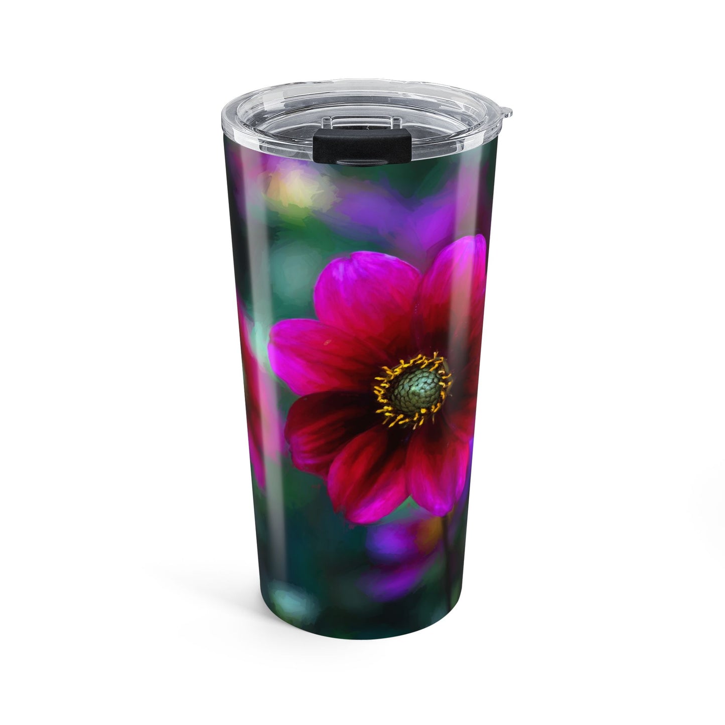 20 oz Tumbler: Vibrant Floral Red Dahlia – Colorful Nature-Inspired Drinkware
