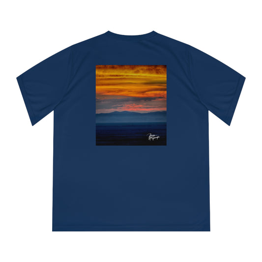 Sunset over the Dunes Women’s Performance V-Neck T-Shirt | Nature Inspired Activewear | Enjoy Nature Collection