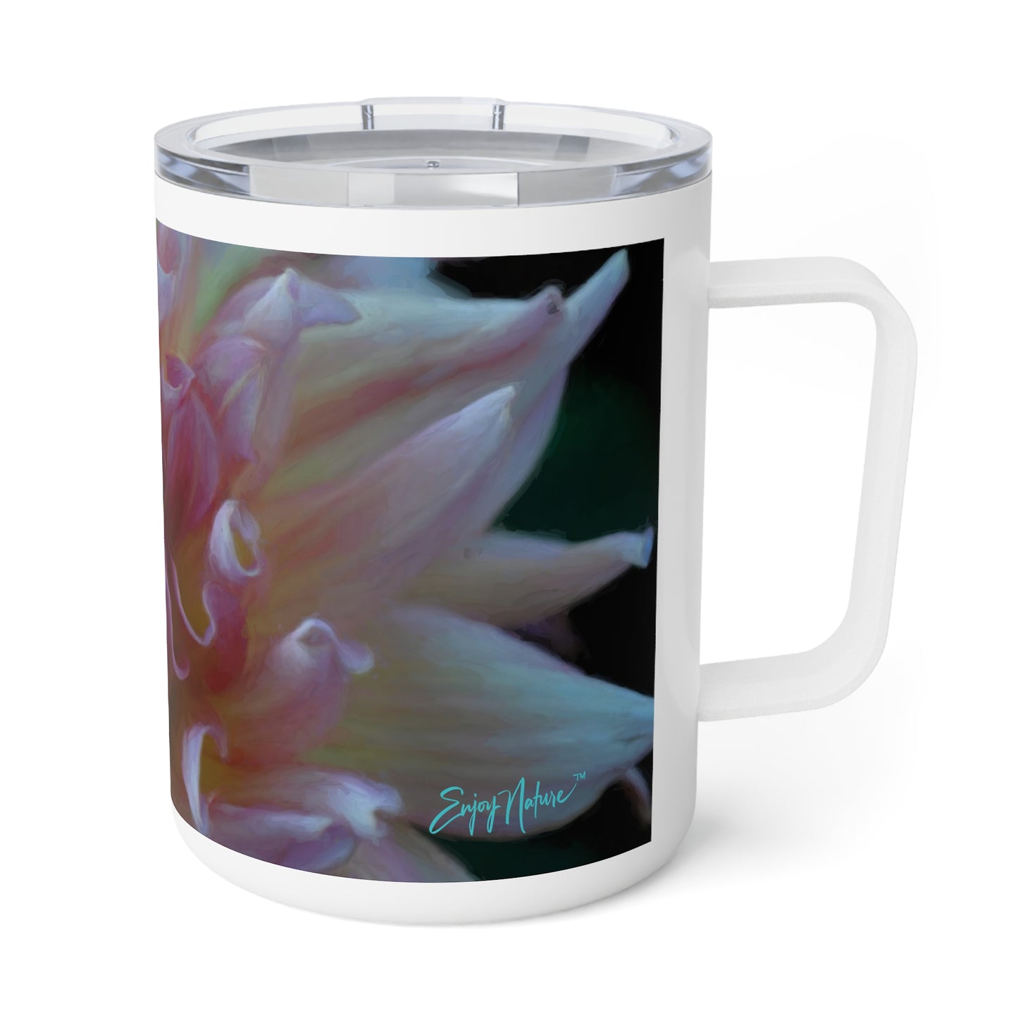 Veil of Cream and Blush – 10oz Insulated Coffee Mug