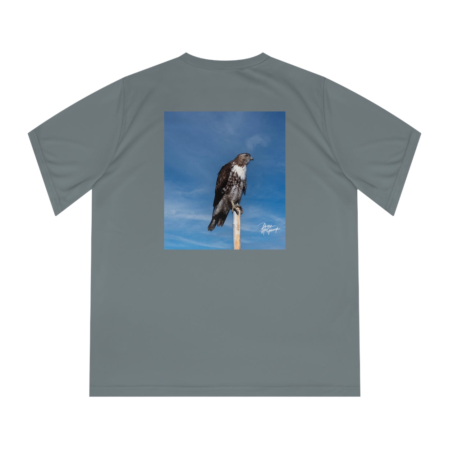 Women’s Nature-Inspired Performance V-Neck T-Shirt – Osprey Design | Activewear | Outdoor Shirt | Gift for Nature Lovers | Workout Top | Bird Lover Tee