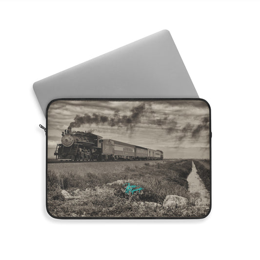 Vintage Steam Train Laptop Sleeve – Sepia Railroad Photo Sleeve