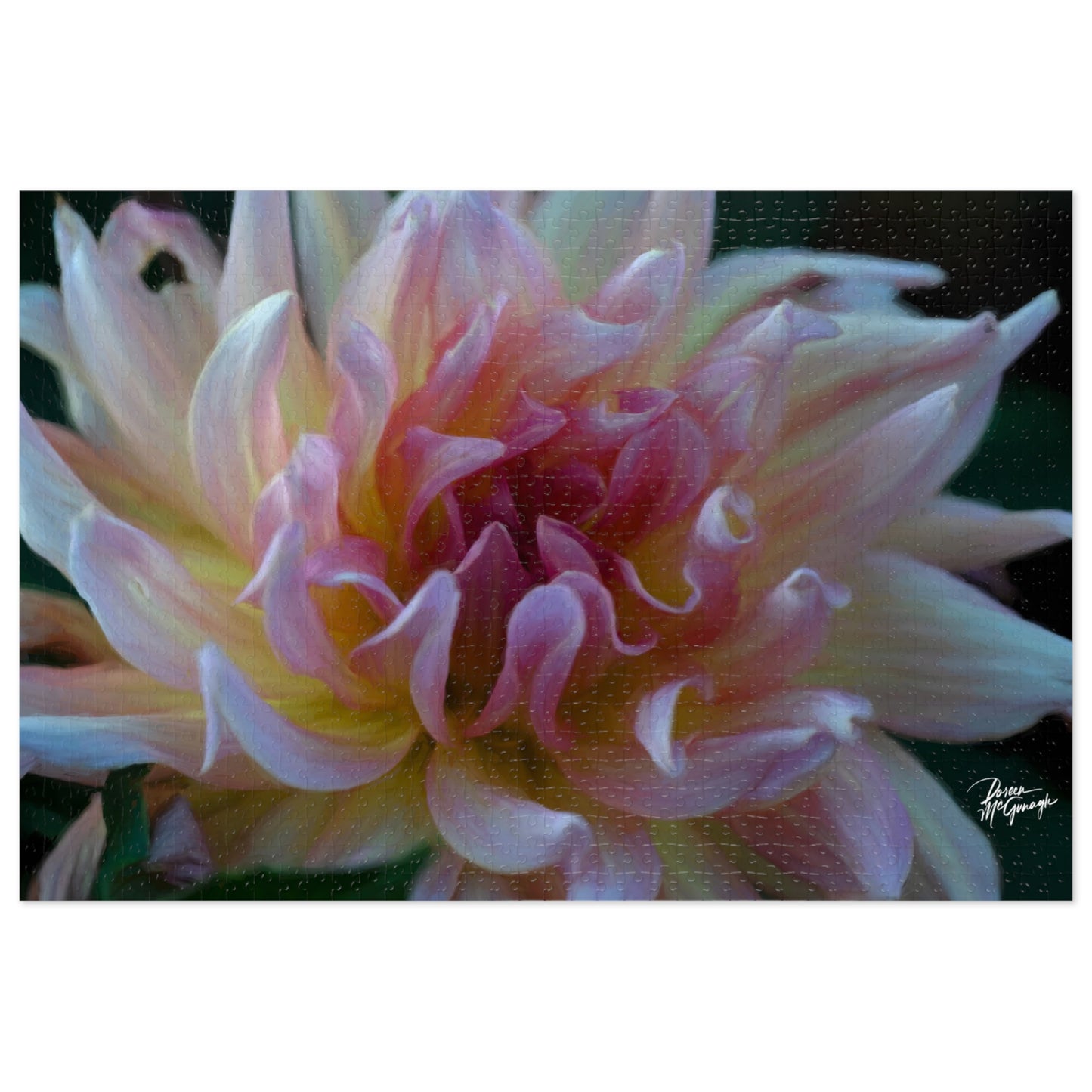 Floral Jigsaw Puzzle with Tin, Beautiful Flower Puzzle, Perfect Gift for Nature Lovers, Puzzle for Relaxation, Home Decor Puzzle