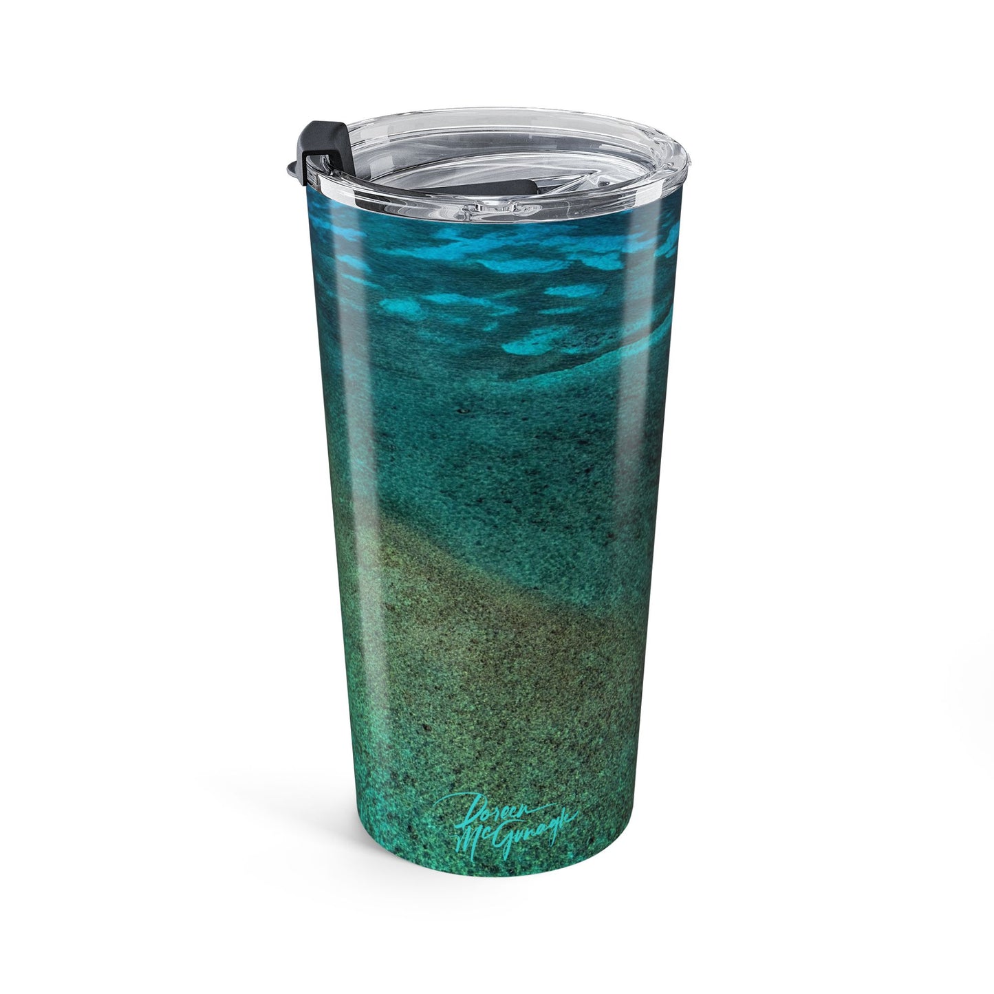 Shimmering Depths of the Sanctuary – 20 oz Ocean-Inspired Stainless Steel Tumbler Enjoy Nature | Spirited Design Studio