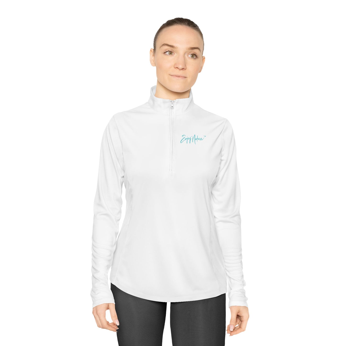 Ladies Quarter-Zip Pullover — Turquoise Ocean Reef Performance Top | Enjoy Nature Collection