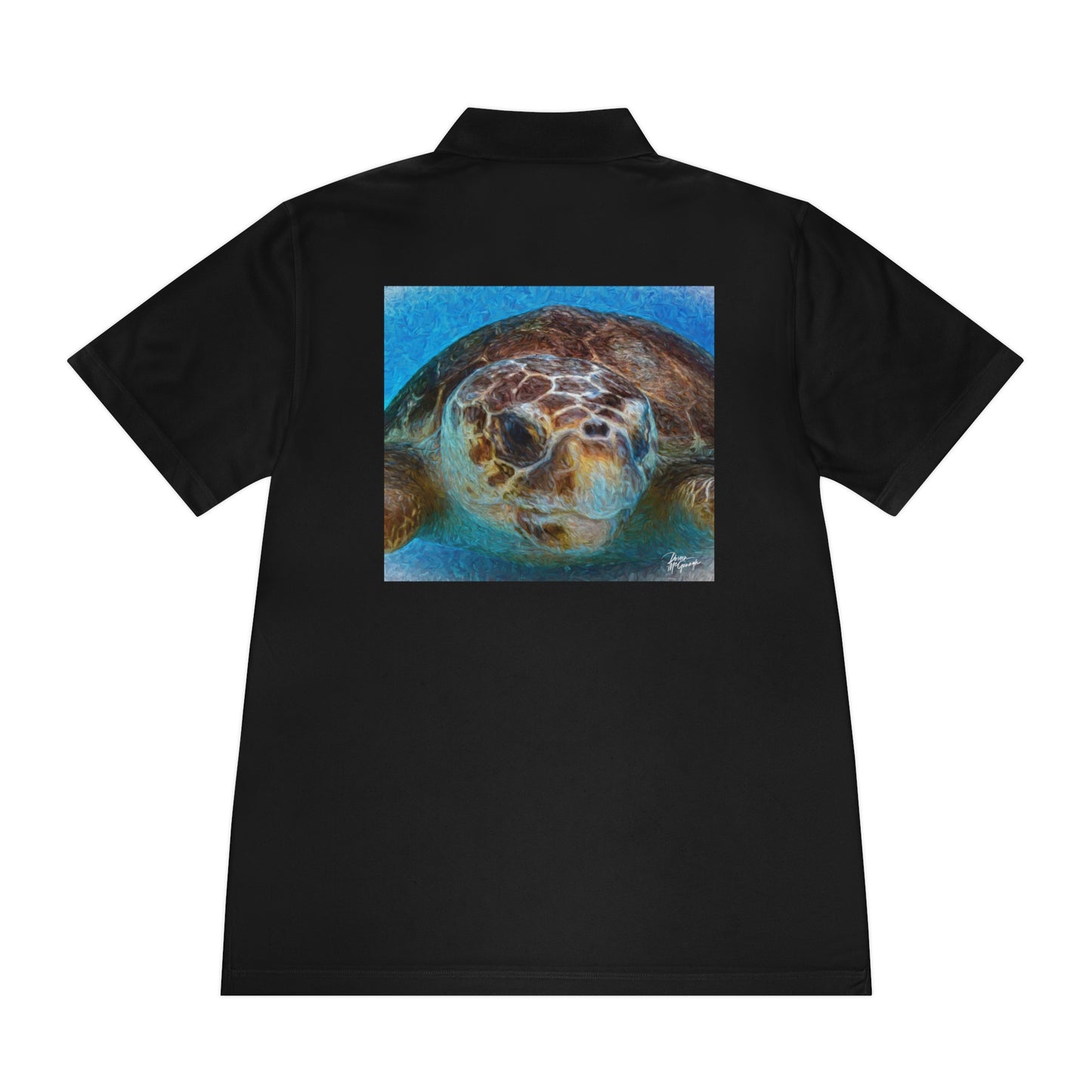 Sea Turtle Sport Polo — Men’s Ocean Wildlife Polo Shirt | Lightweight Performance Polo with Coastal Marine Life Design