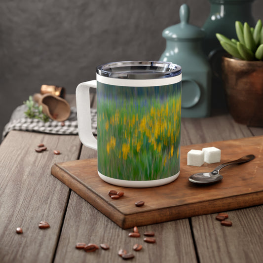 Floral Abstract 10oz Insulated Coffee & Tea Mug | Nature Inspired Stainless Steel Travel Cup | Enjoy Nature Collection