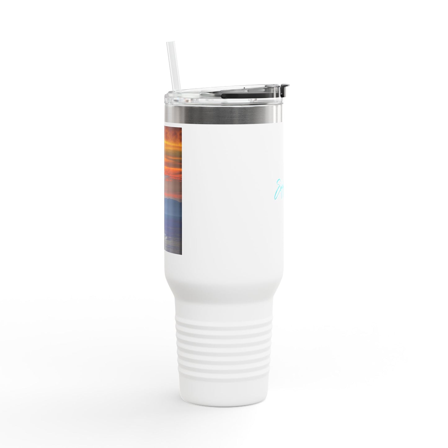 Sunset over the Dunes 40oz Insulated Travel Mug with Handle | Nature Inspired Stainless Steel Drinkware | Enjoy Nature Collection