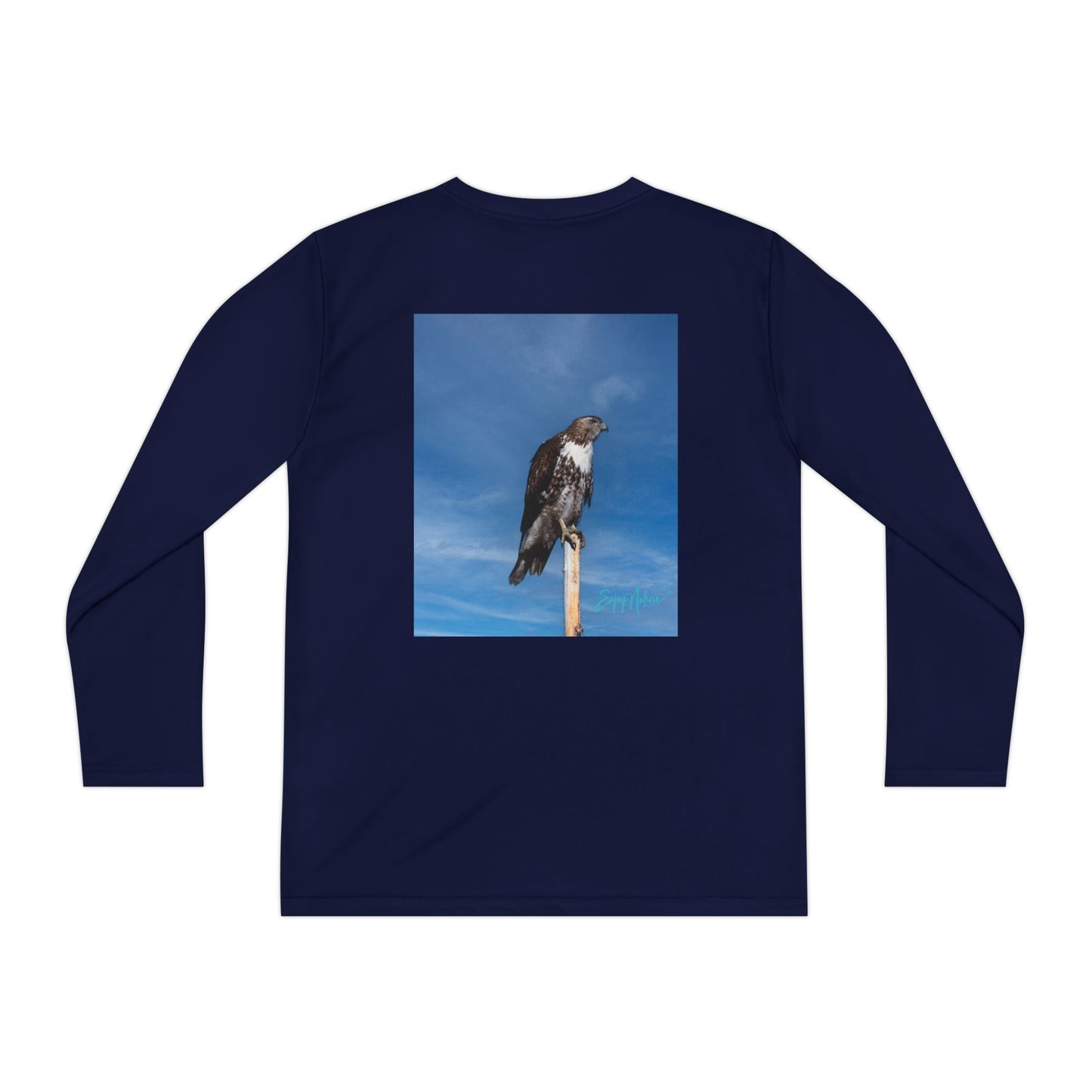 Youth Long Sleeve Nature Tee – Osprey Design | Outdoor Apparel for Young Explorers, Bird Lover Gift, Eco-Friendly Kids Wear