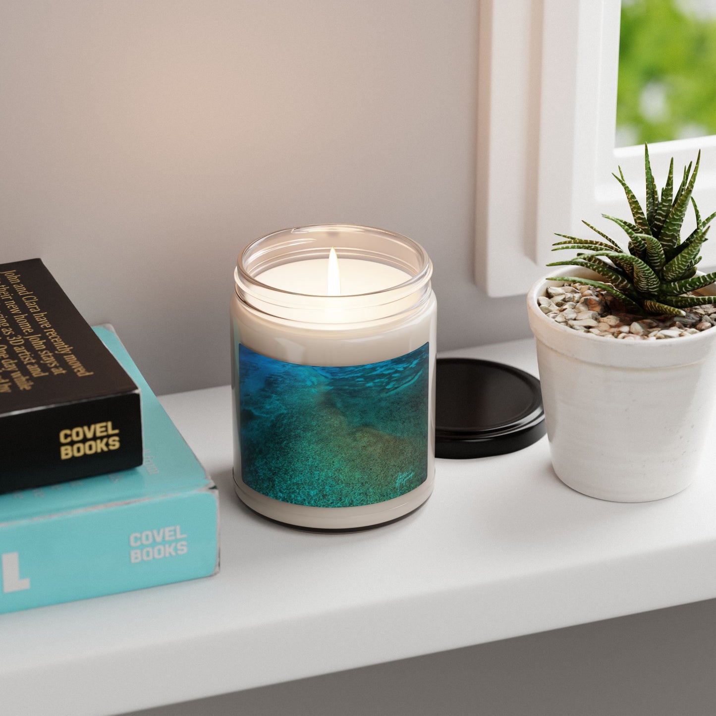 Ocean Breeze Soy Candle — 9 oz Scented Jar (Coastal Aromas) Enjoy Nature | Spirited Design Studio