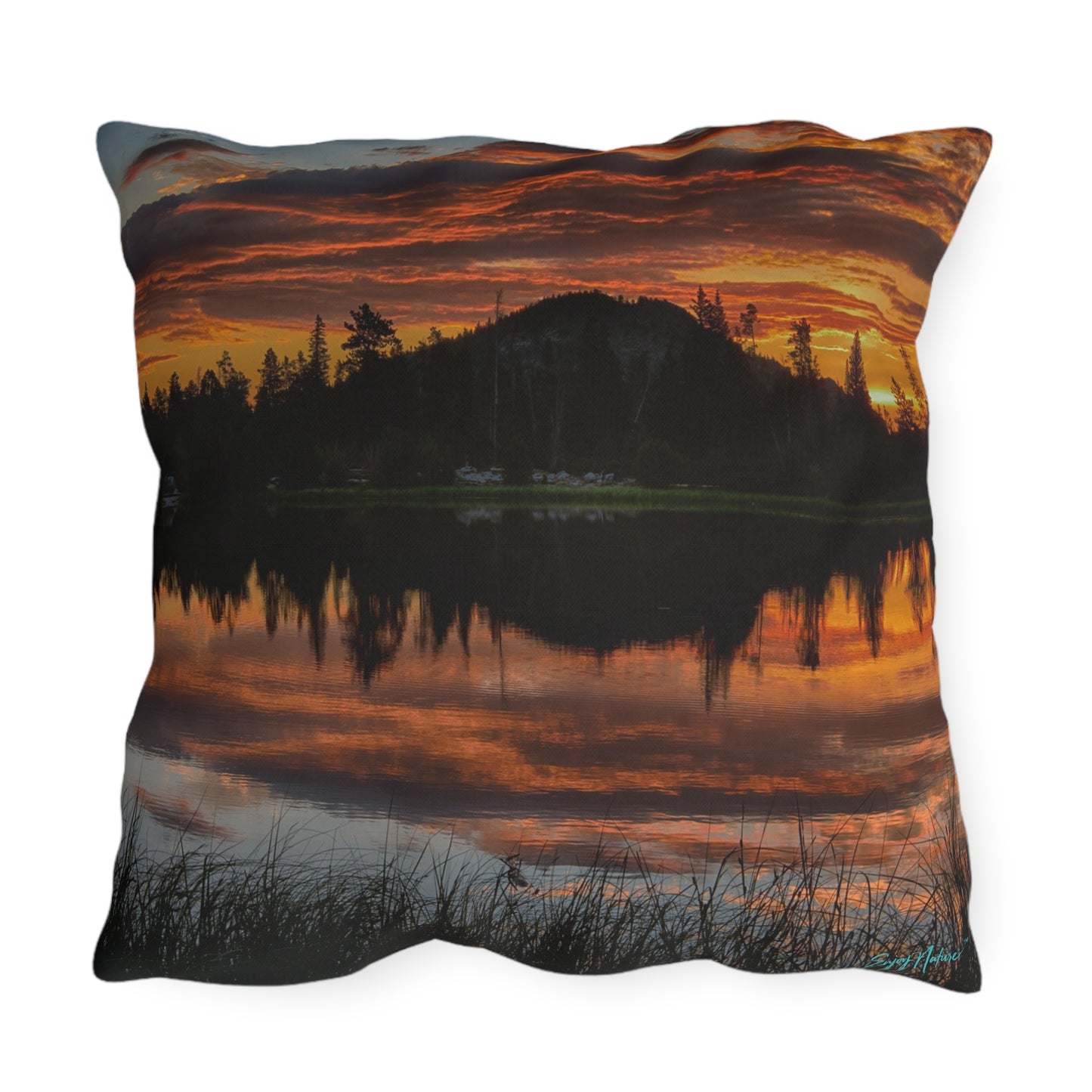 Sunset Reflection Accent Pillow | Nature Inspired Comfy Couch Pillows | Enjoy Nature Collection Décor