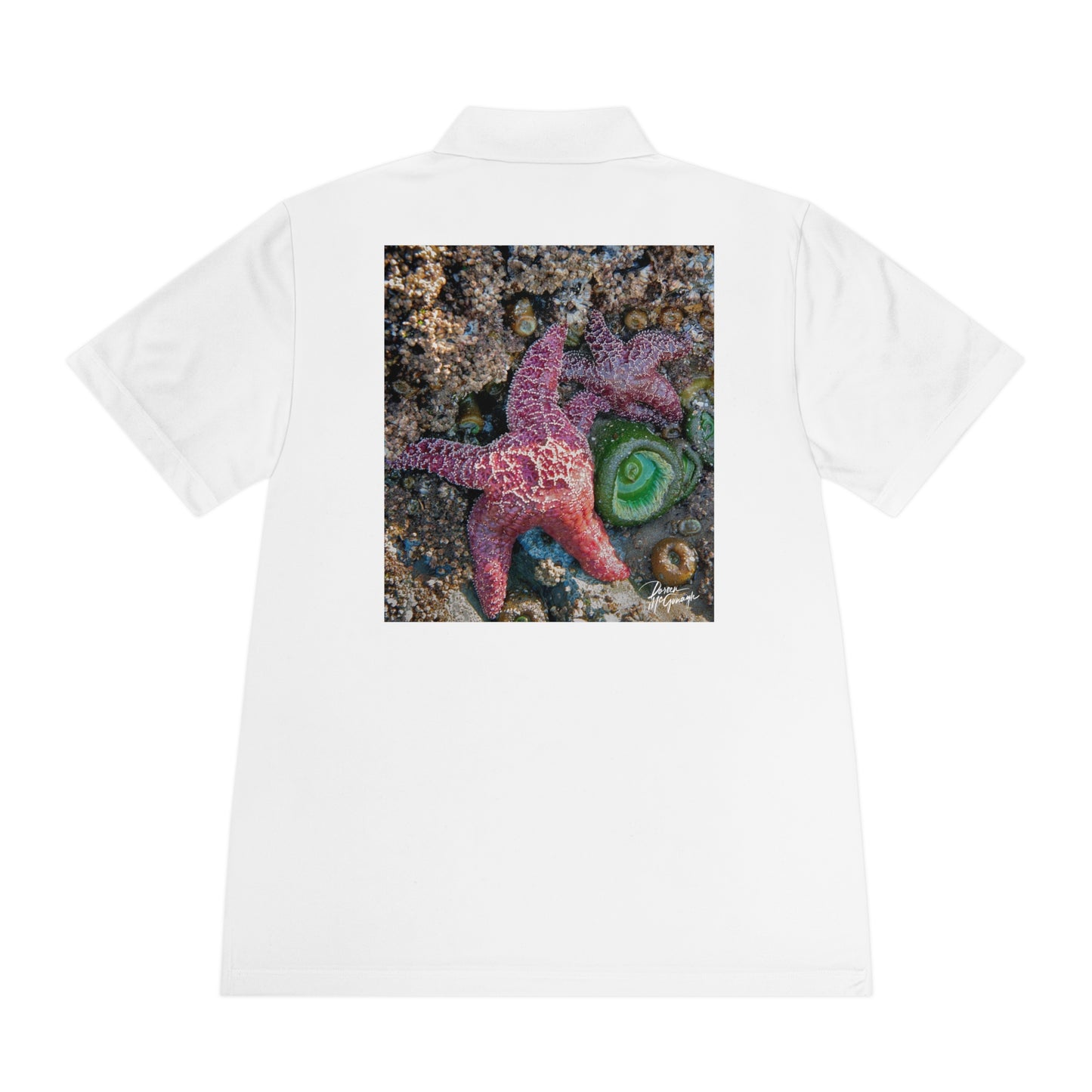 Men's Sport Polo Shirt with Starfish Design - Casual Summer Wear for Beach, Gifts, Travel, Outdoor Activities, Resort Style