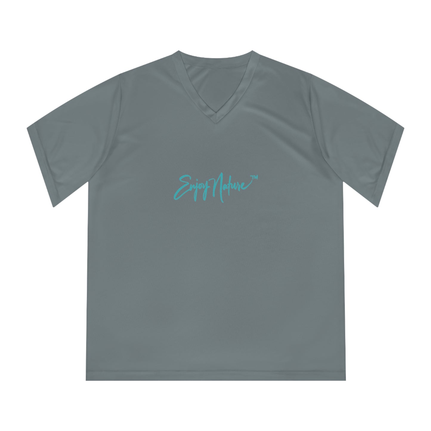 Enjoy Nature™ V-Neck Tee — Scenic Bird Fine Art Photography Performance Shirt | Scrub Jay