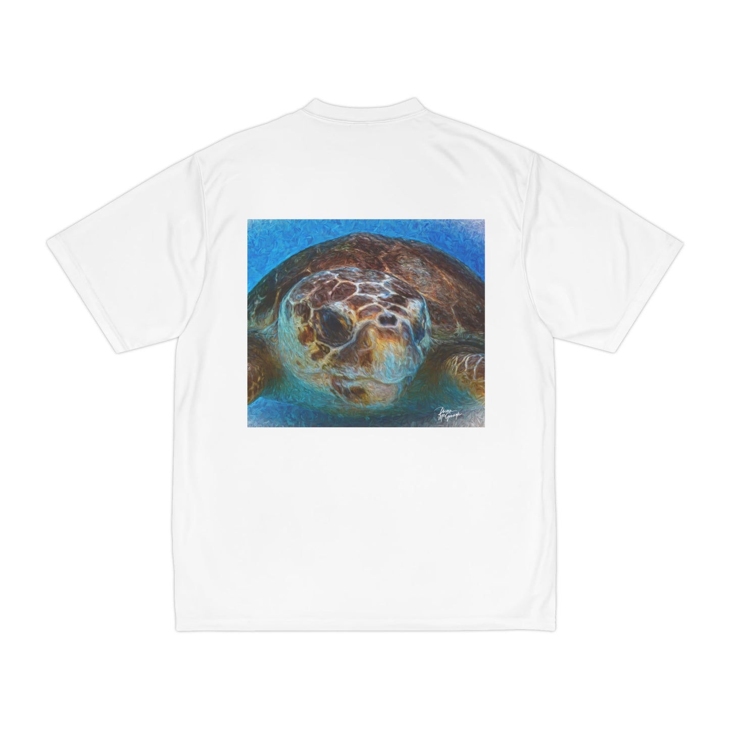 Performance T-Shirt — Loggerhead Sea Turtle | Doreen McGunagle Fine Art Ocean Wildlife Tee