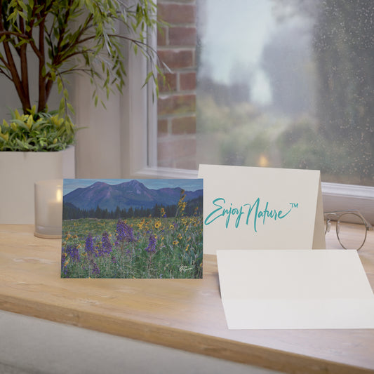 Nature-Inspired Greeting Cards, Elegant Eco-Friendly Cards for All Occasions, Perfect for Thank You & Just Because, Scenic Mountain & Mountains & Lupines