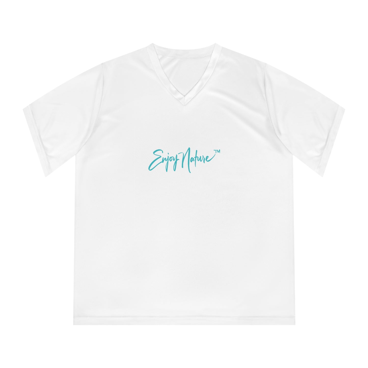 Enjoy Nature™ V-Neck Tee — Scenic Bird Fine Art Photography Performance Shirt | Scrub Jay