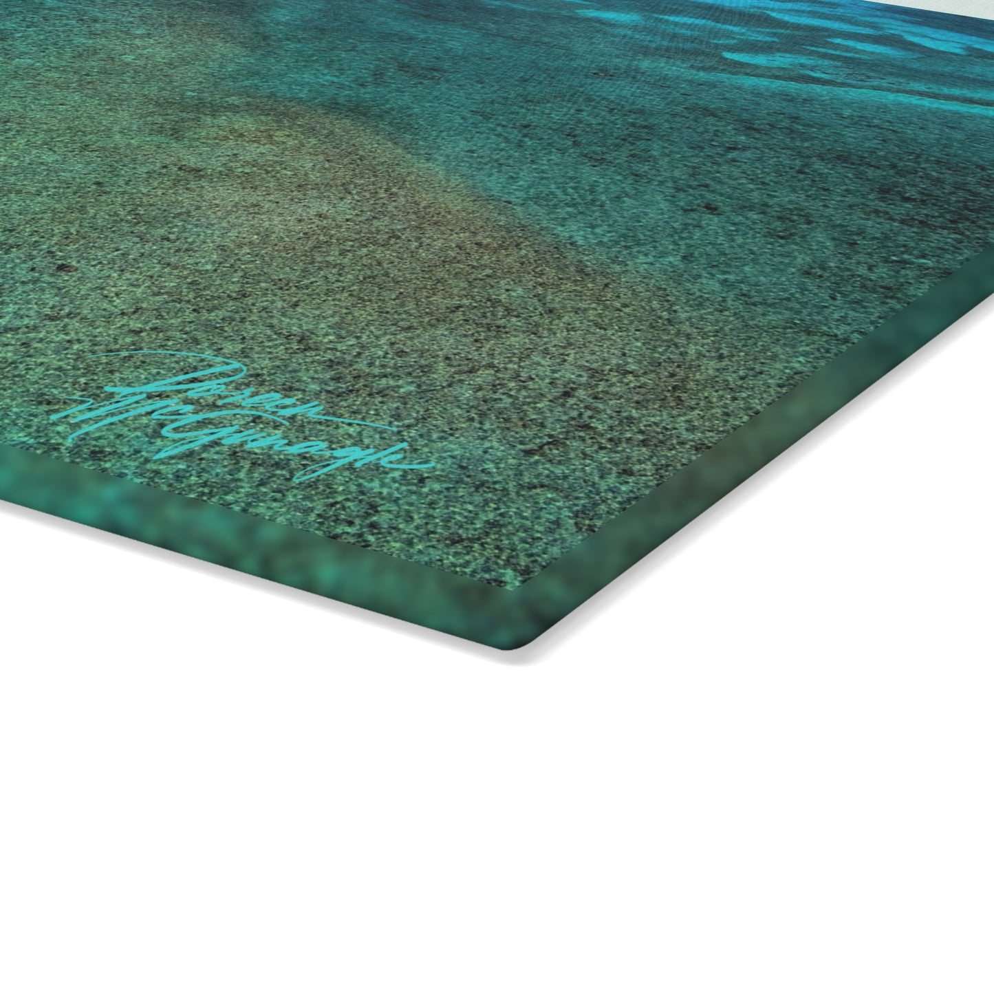 Ocean Reef Glass Cutting Board — Coastal Kitchen Decor Enjoy Nature | Spirited Design Studio