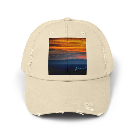 Sunset in the Dunes Distressed Cap | Unisex Vintage-Style Hat | Nature Inspired Everyday Wear