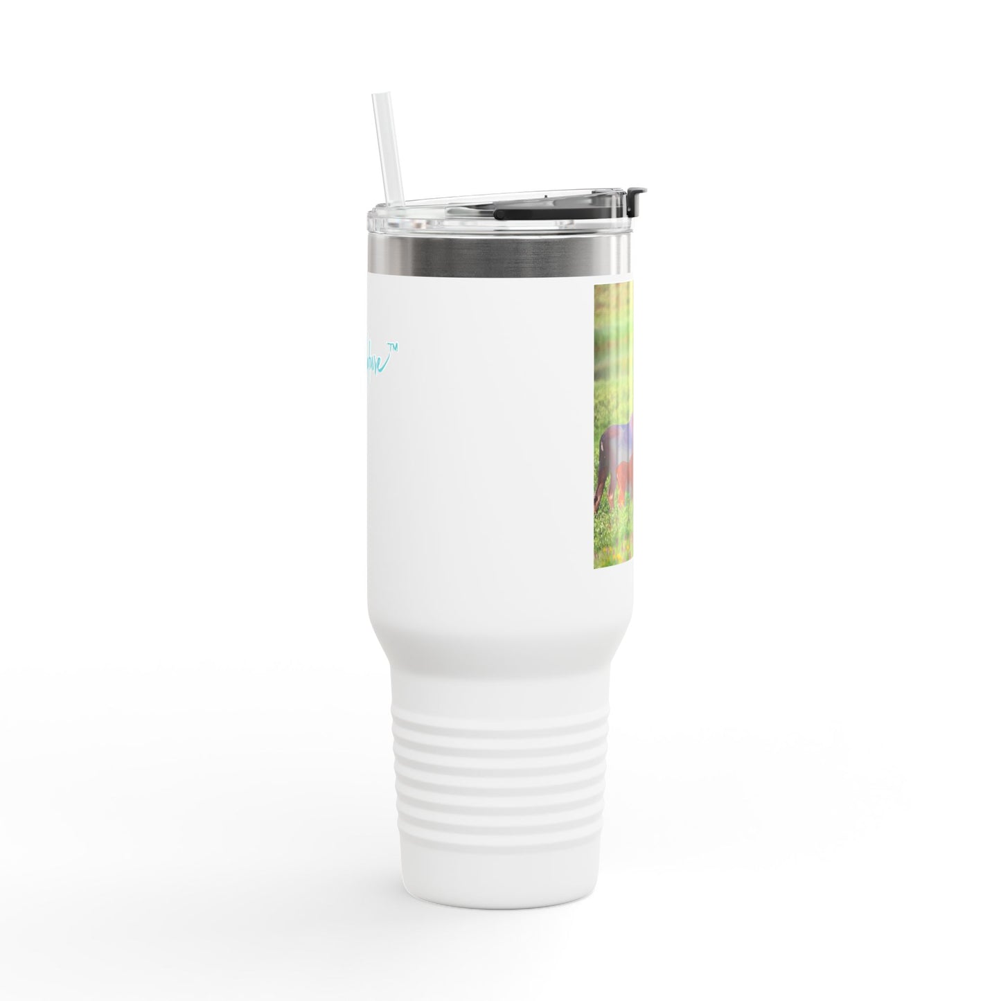 Moose with Baby 40oz Insulated Travel Mug with Handle | Nature Inspired Stainless Steel Drinkware | Enjoy Nature Collection