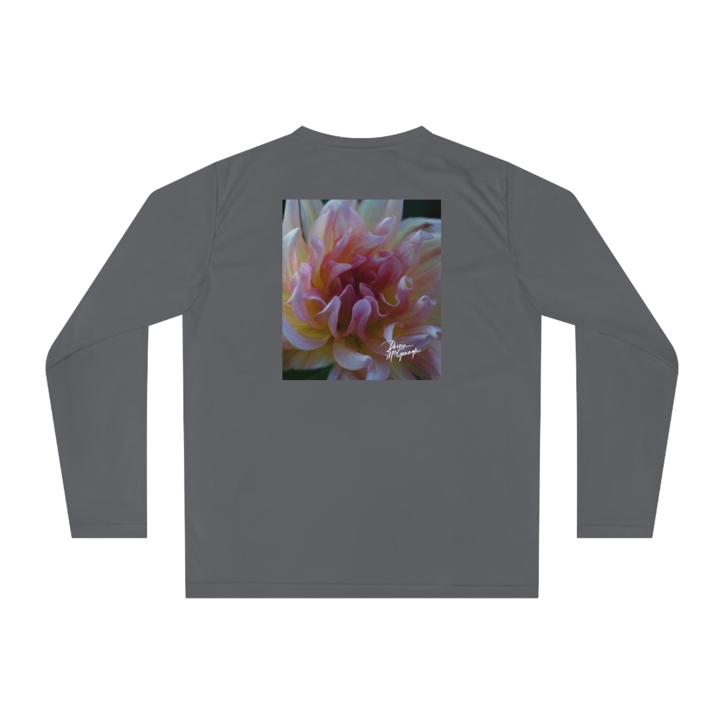 Unisex Performance Long Sleeve Shirt – Veil of Cream and Blush Dahlia Design