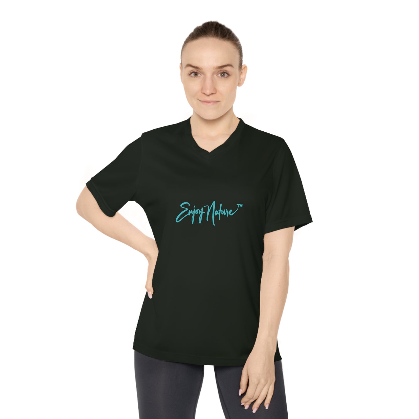 Abstract Wildflowers Women’s Performance V-Neck T-Shirt | Nature Inspired Activewear | Enjoy Nature Collection