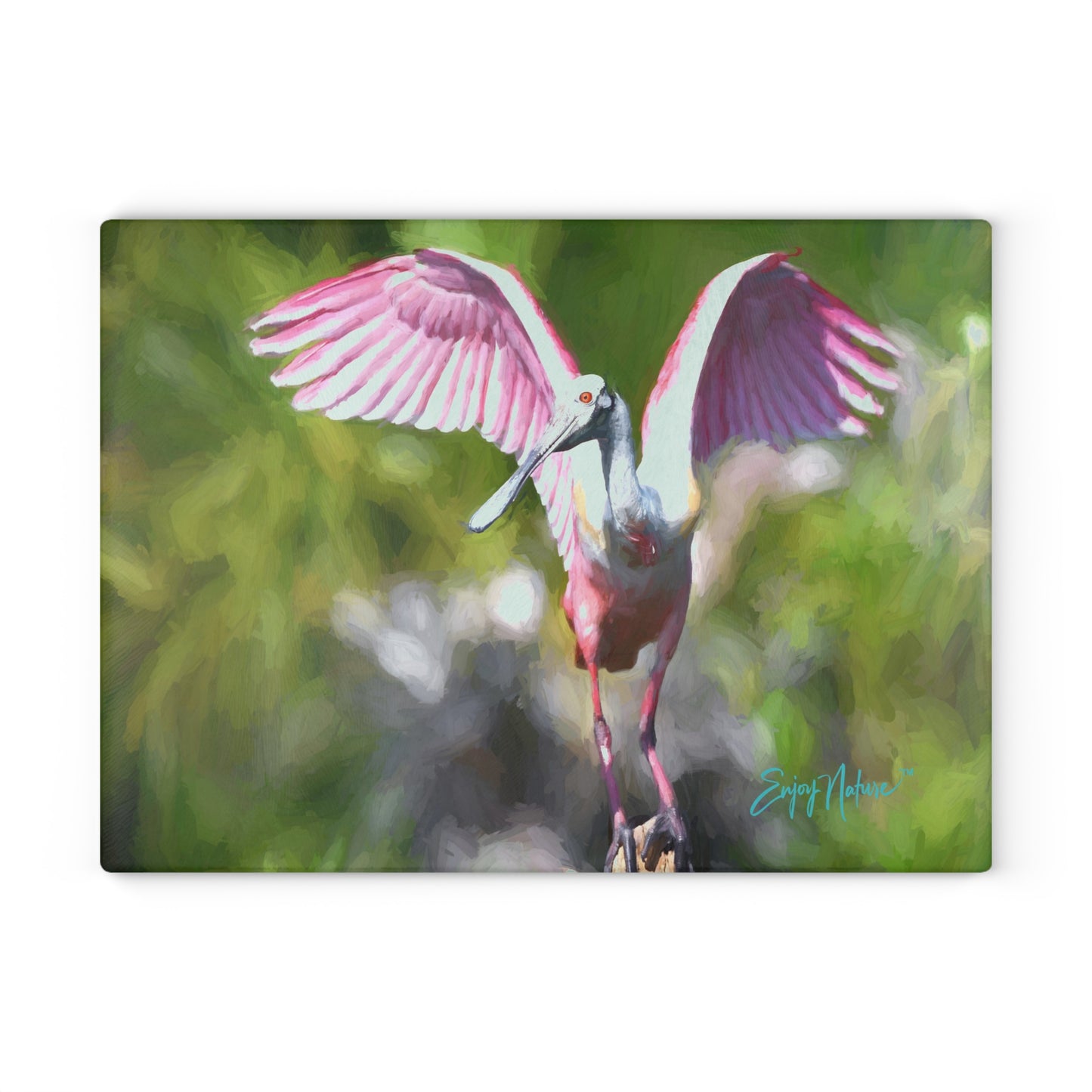 Artistic Roseate Spoonbill Glass Cutting Board - Perfect for Cooking Enthusiasts and Home Decor