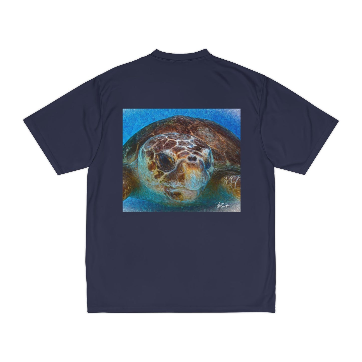 Performance T-Shirt — Loggerhead Sea Turtle | Doreen McGunagle Fine Art Ocean Wildlife Tee