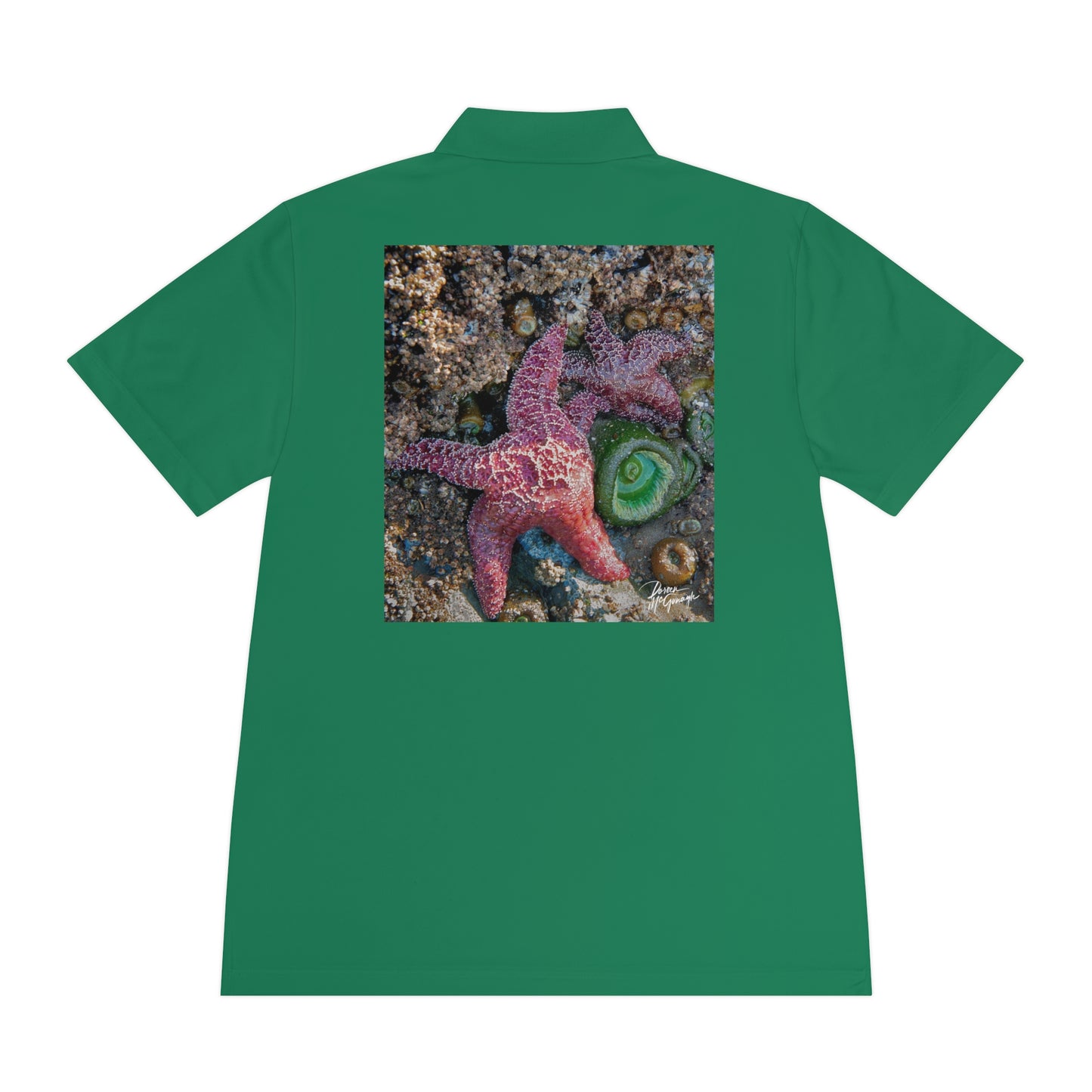 Men's Sport Polo Shirt with Starfish Design - Casual Summer Wear for Beach, Gifts, Travel, Outdoor Activities, Resort Style