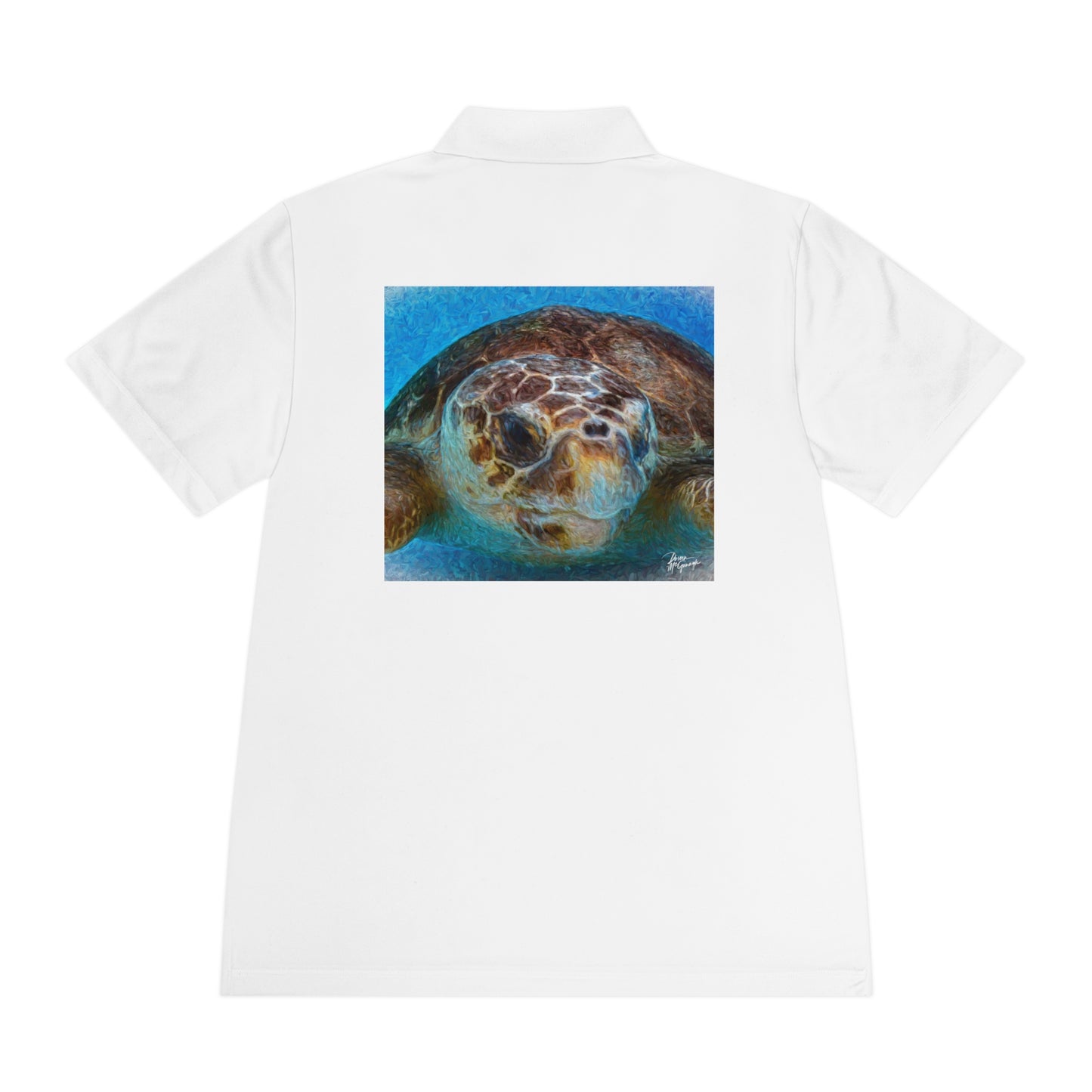 Sea Turtle Sport Polo — Men’s Ocean Wildlife Polo Shirt | Lightweight Performance Polo with Coastal Marine Life Design