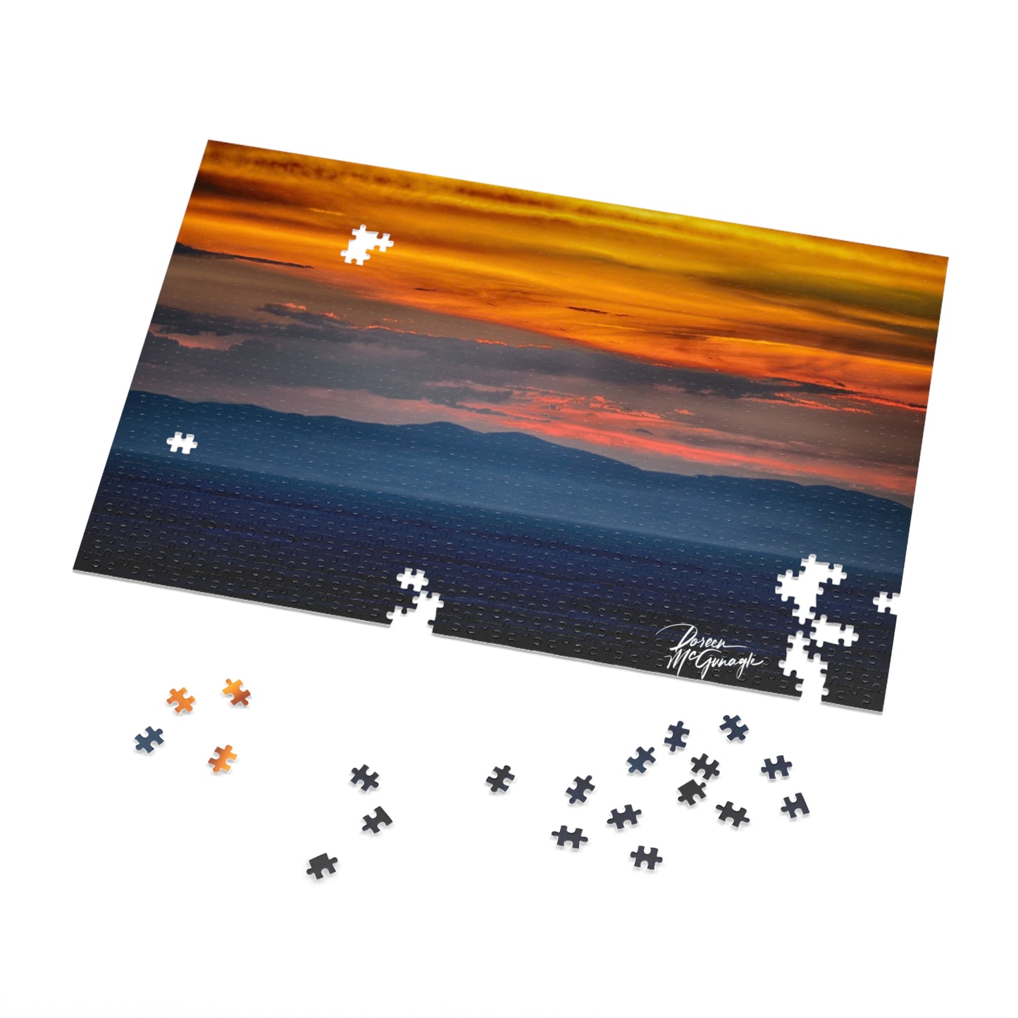 Sunset Serenity Jigsaw Puzzle with Tin Case, 1000 Piece Puzzle, Nature Puzzle, Gift for Puzzle Lovers, Relaxation Activity