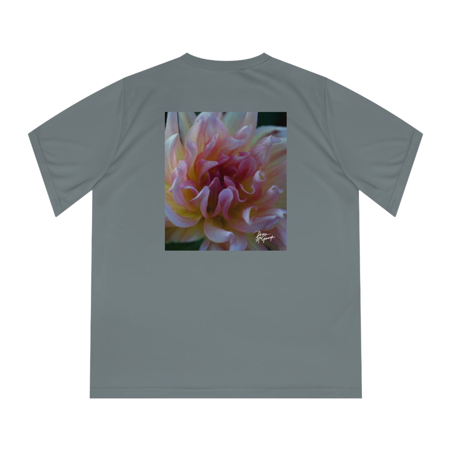 Women’s Nature-Inspired Performance V-Neck T-Shirt – Heart of Dahlia Dreams Design