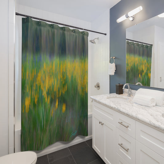 Floral Abstract Shower Curtain | Nature Inspired Earthy Bathroom Décor | Enjoy Nature Collection