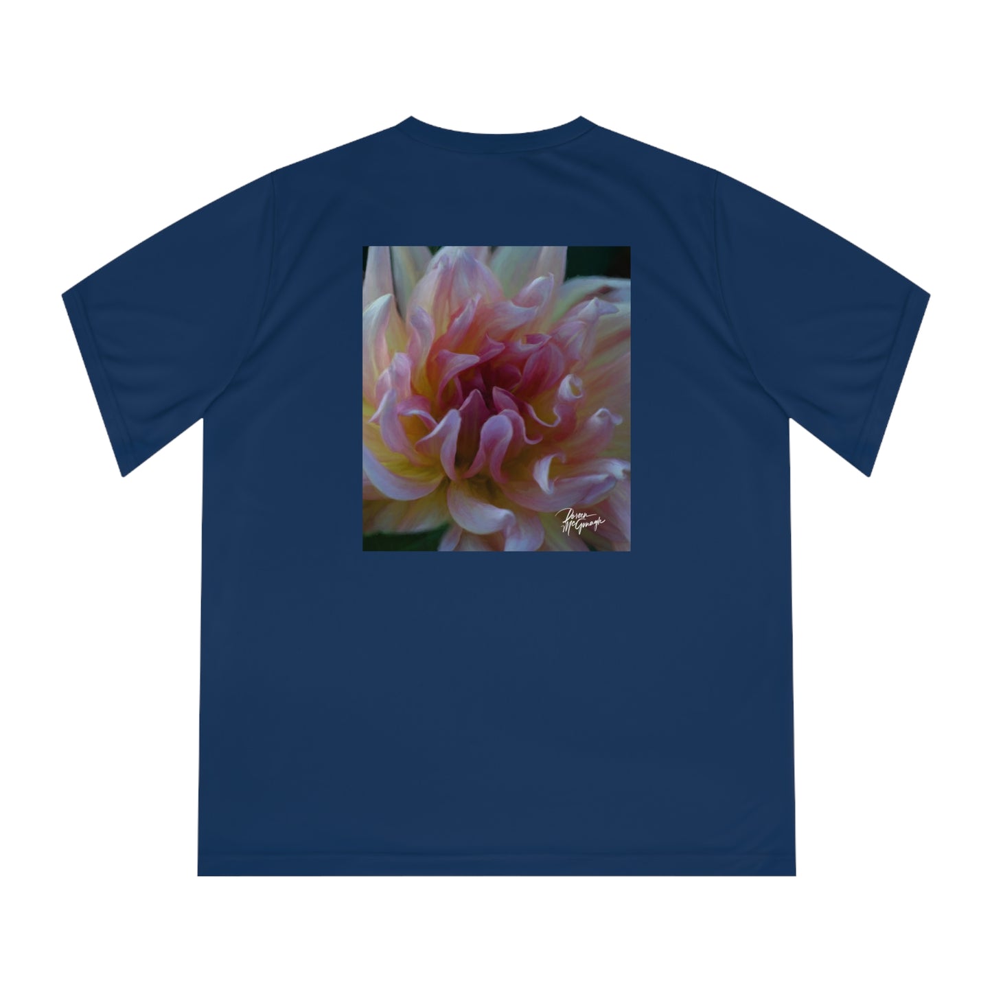 Women’s Nature-Inspired Performance V-Neck T-Shirt – Heart of Dahlia Dreams Design