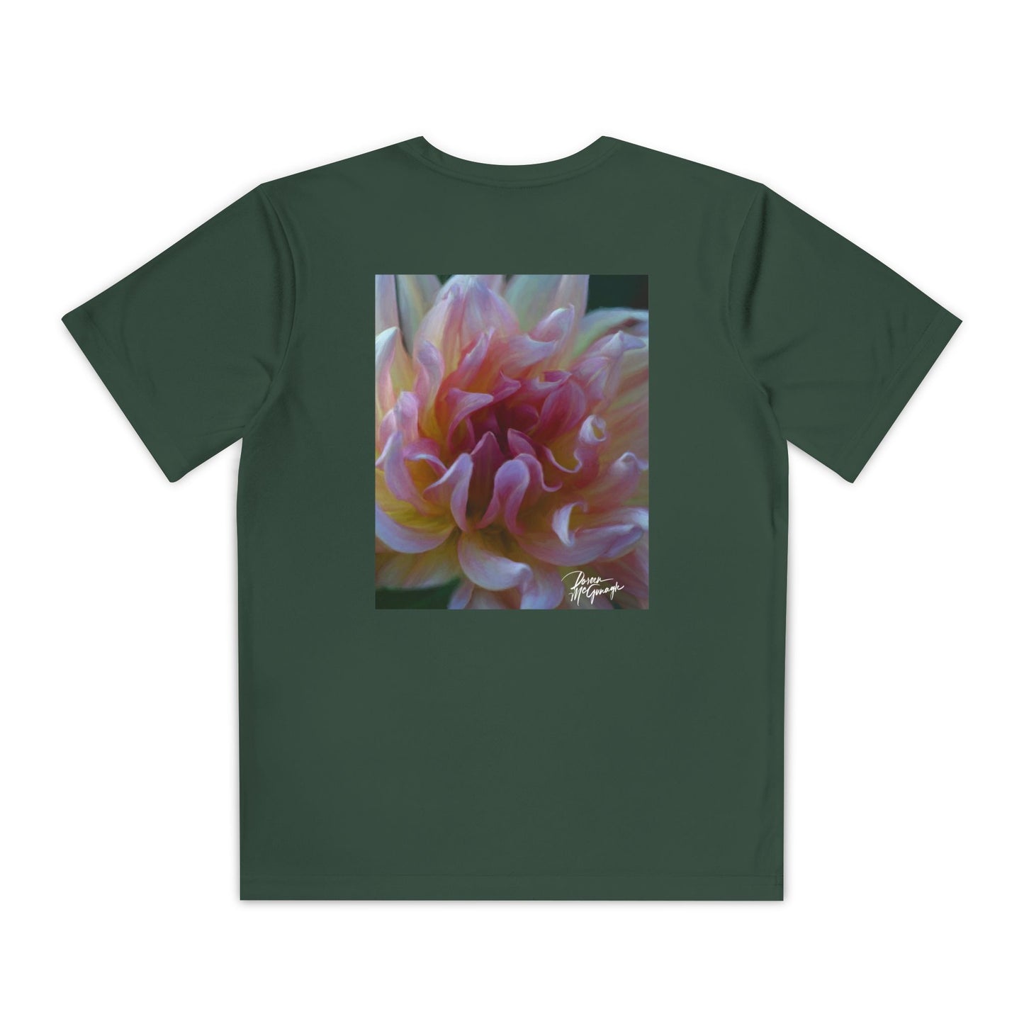 Youth Nature Tee – Veil of Cream and Blush Dahlia Design, Perfect Gift for Kids, Stylish Summer Top, Birthday Shirt, Fun Sportswear