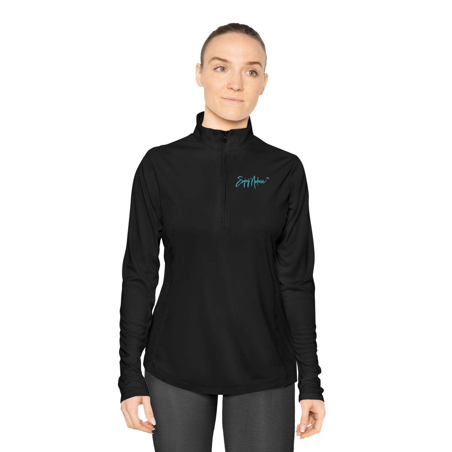 Ladies Quarter-Zip Pullover — Turquoise Ocean Reef Performance Top | Enjoy Nature Collection