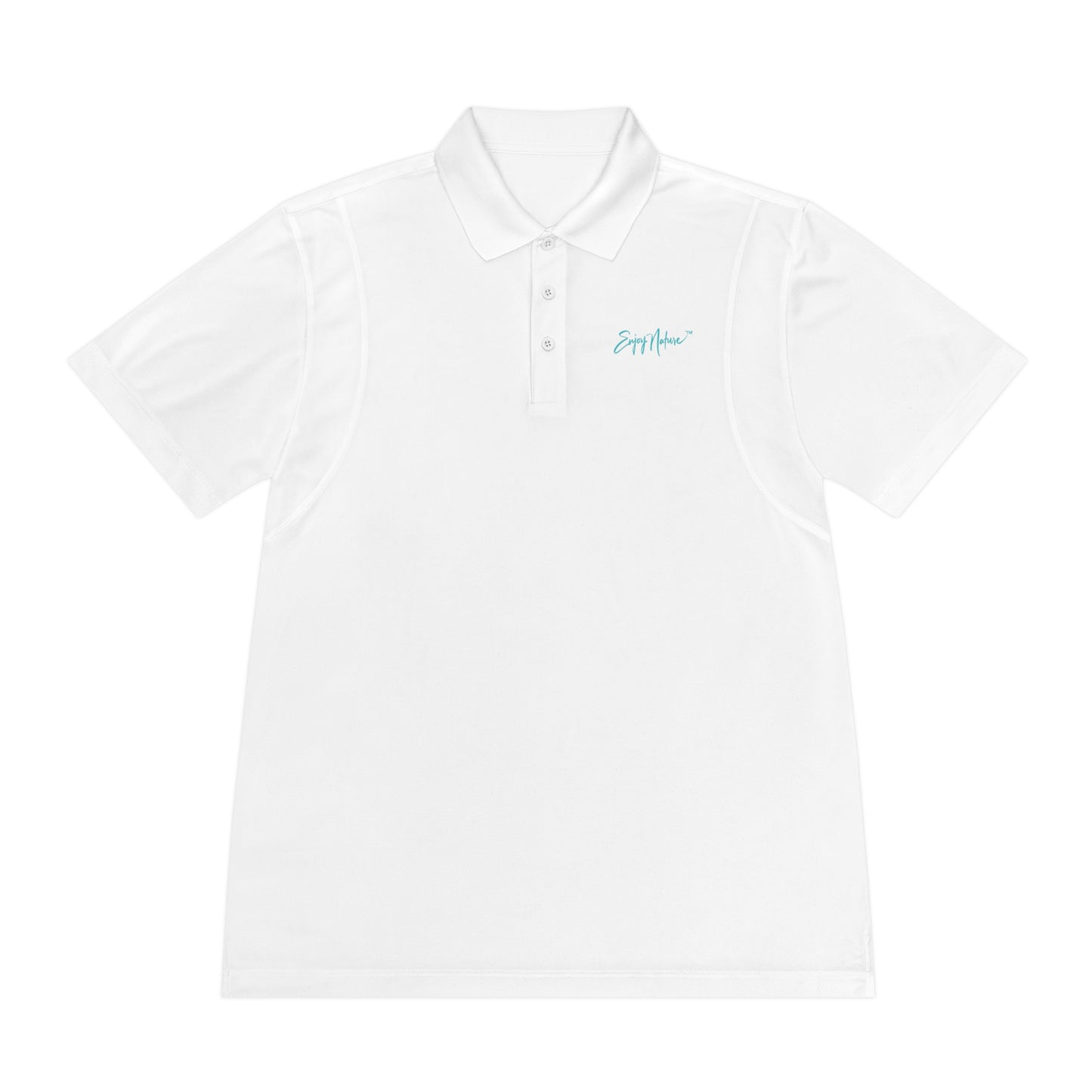 Men’s Sport Polo — Aerial Ocean Reef Print | Lightweight Performance Polo with Coastal-Inspired Back Design | Enjoy Nature