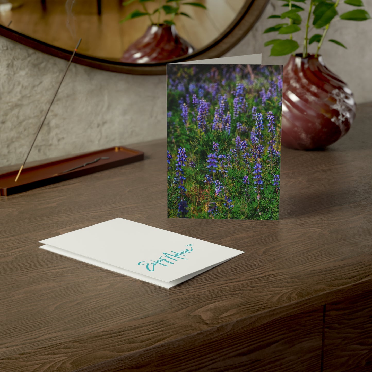 Enjoy Nature Collection – Wild Purple Lupines Greeting Cards | 5x7 Note Card Sets of 10, 30, 50 | Eco-Friendly Gifts for Nature Lovers